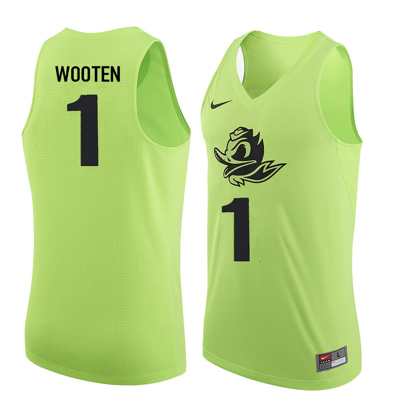 Men #1 Kenny Wooten Oregon Ducks College Basketball Jerseys Sale-Electric Green - Click Image to Close